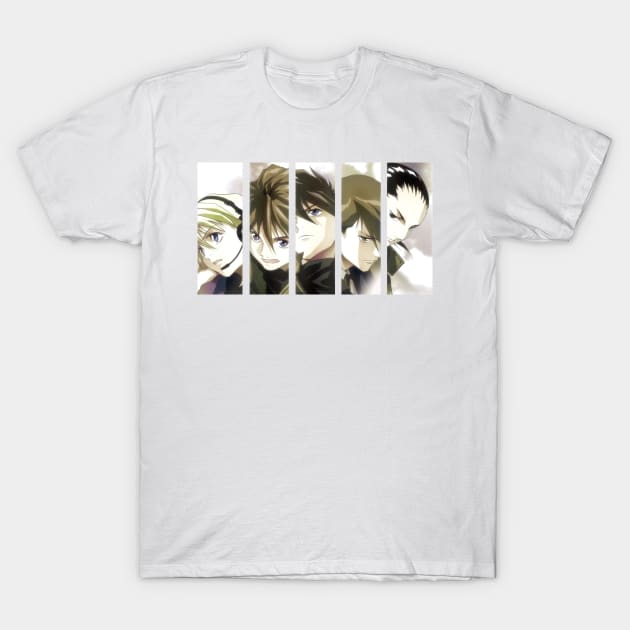 Gundam Wing Pilots - Frozen Teardrop T-Shirt by staindgrey